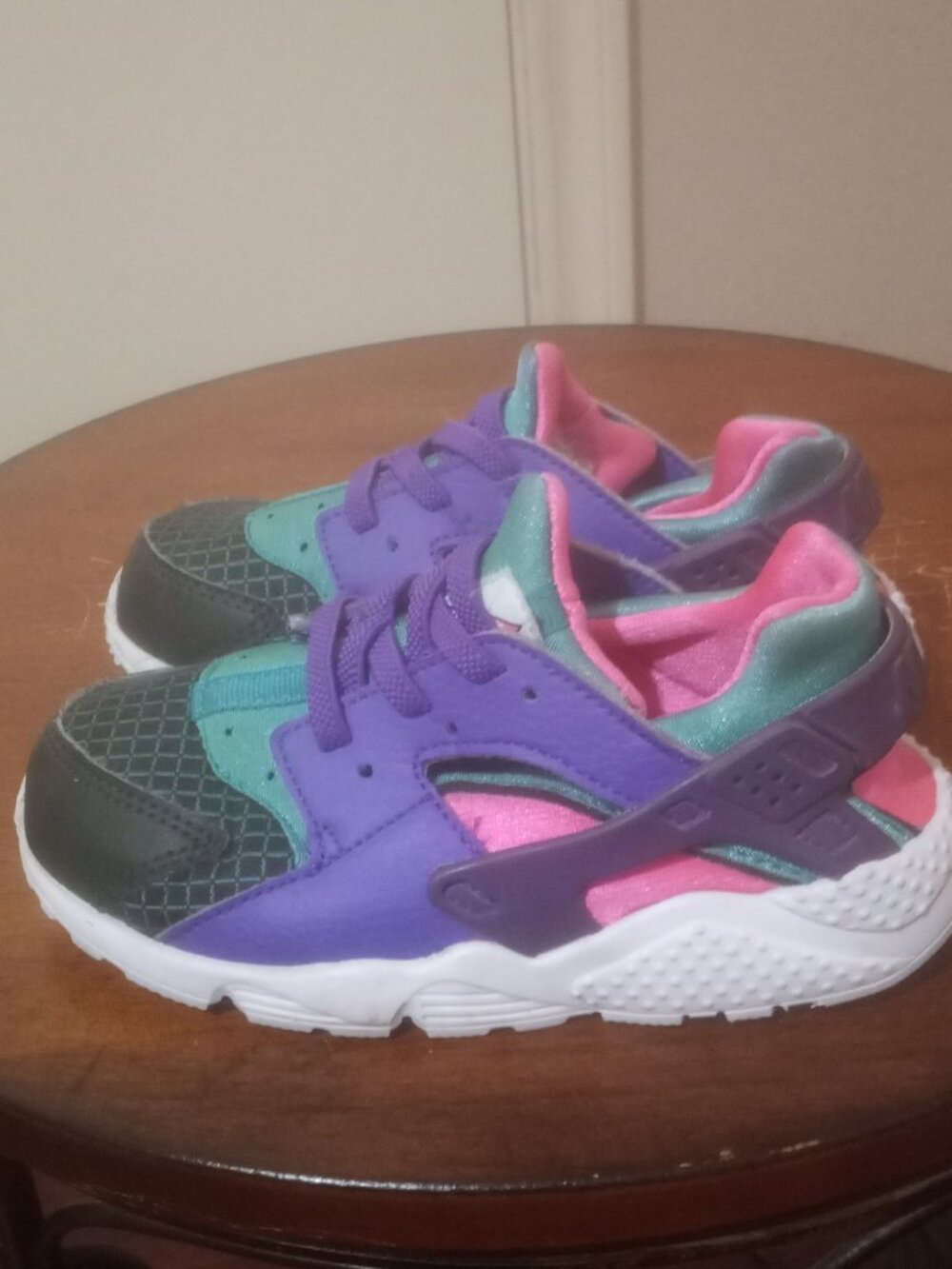 Nike Toddler Huarache Run Ultra Green/Purple Running Sneakers SZ 10C BQ7098-300 - Picture 9 of 13